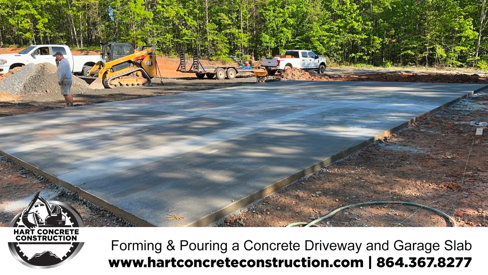 Forming & Pouring a Concrete Driveway and Garage Slab